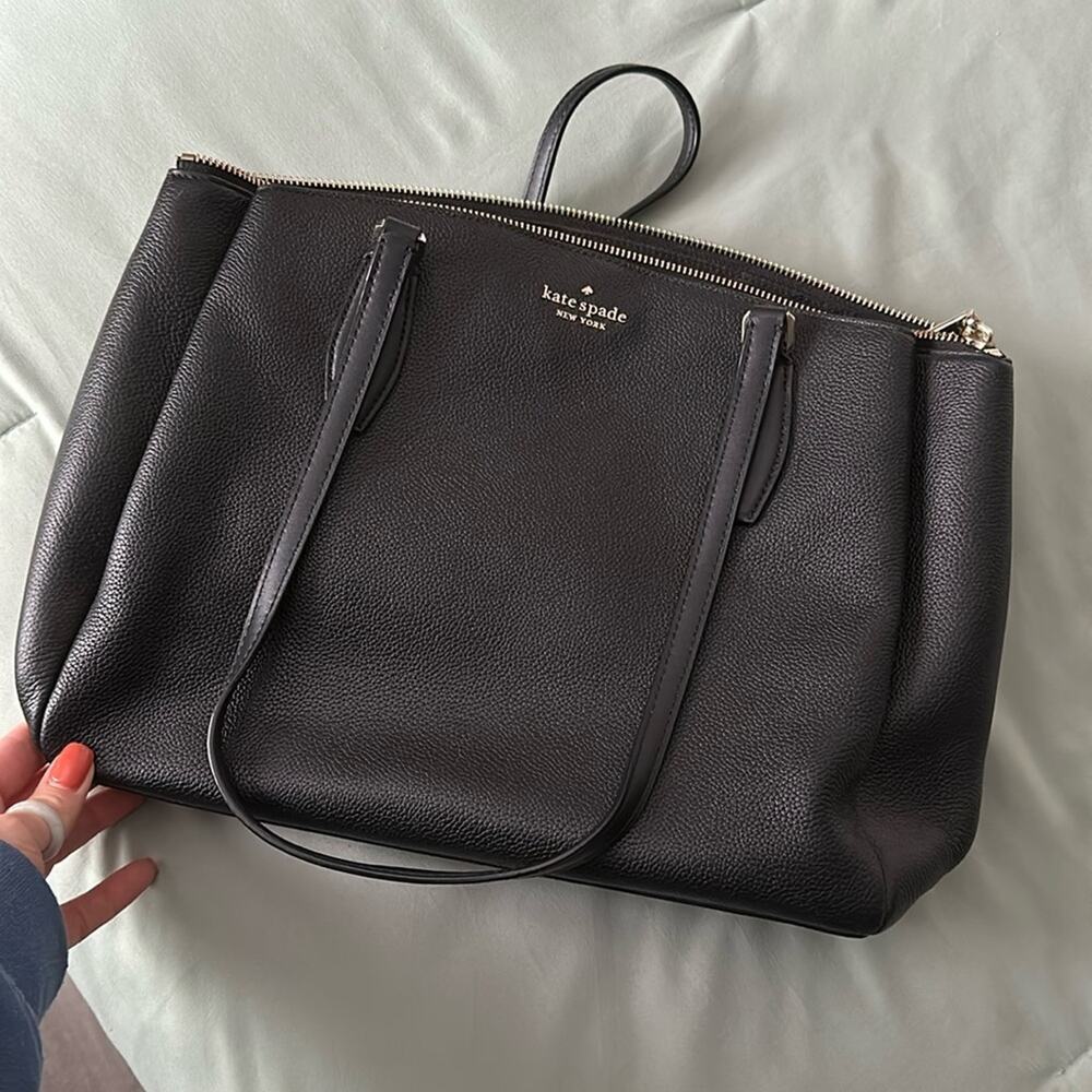 Kate Spade Monet‎ three compartment tote bag - black leather